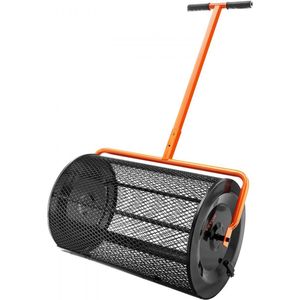 Compoststrooier van staal Turfmosstrooier 1,27x2cm gaasmand Tuingazonstrooier Handgreeplengte verstelbaar van 62 tot 67,5cm 61cm metalen gaasmand Ideaal voor kunstmest zoals compostmestgrond veenmos