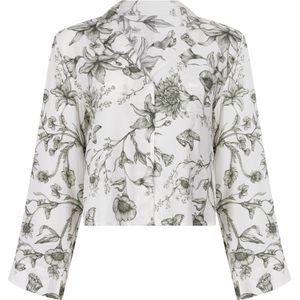 Hunkemöller - Slaapshirt - Groen - Bloemenprint - Lange Mouw