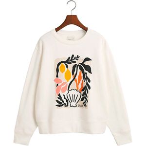 Gant Palm Sweatshirt Beige S Vrouw