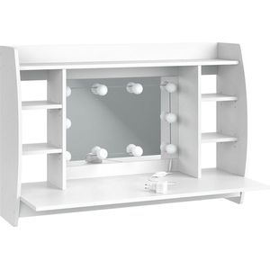 Vicco kaptafel met licht Max, Wit, 110 cm met LED-verlichting