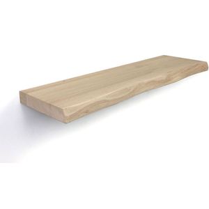 Zwevende wandplank 150 x 20 cm eiken boomstam - Wandplank - Wandplank hout - Fotoplank - Boomstam plank - Muurplank - Muurplank zwevend