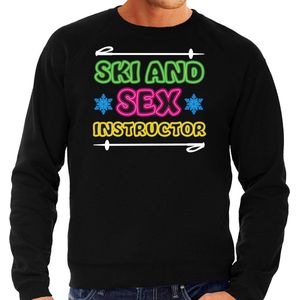 Bellatio Decorations Apres ski sweater voor heren - ski and sex instructor - zwart - wintersport XXL