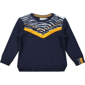 Dirkje - Meisjes sweater - Navy+off-white - Maat 56