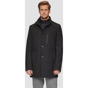 Mantel - Effen - Licht Gevoerd - Normale Pasvorm - Knoopsluiting