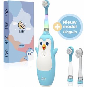 Loby - Elektrische tandenborstel kind - Baby tandenborstel - Oplaadbaar en met Smart™ Timer - Blauw - 0 t/m 6 Jaar