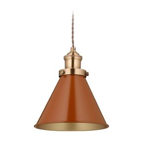 Relaxdays hanglamp industrieel - retro pendellamp - ronde eettafellamp - metalen lamp hal - rood