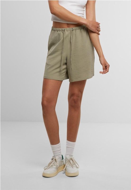 Urban Classics - Structured - Damesshort - Katoen - Hoge Taille - Zwart