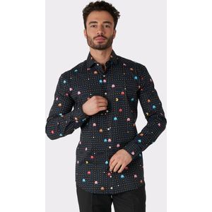 OppoSuits PAC-MAN™ Shirt - Heren Carnavals Overhemd - Casual Retro Game Shirt - Meerkleurig - Maat EU 37/38