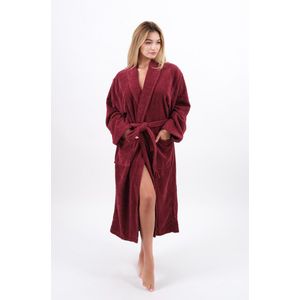 Lubna Home Badjas XL-%100 Zachte Katoen-D.ROOD-UNISEX