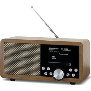 Draagbare Digitale Radio met DAB+, Bluetooth en USB/SD-Speler in Stijlvol Houtdesign