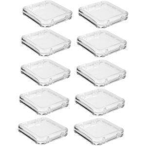 Manicure opbergdoos - 10 stuks - 8,5×8,5×1,8 cm - Nagelknipperhoesje - Nail Art Tray - Vierkante opbergdoos - Geschikt voor munten, postzegels en kleine huishoudelijke en kantoorartikelen - Transparant