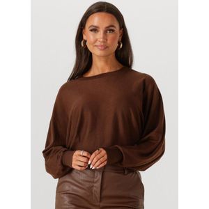 Minus Dana Bat Sleeve Knit Pullover Truien & vesten Dames - Sweater - Hoodie - Vest- Bruin - Maat S