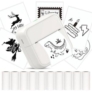 Draagbare Fotoprinter - Thermische Bluetooth Mini Printer voor iOS en Android - Inclusief 10 Rollen Printerpapier voor Foto's, Notities en Memo's