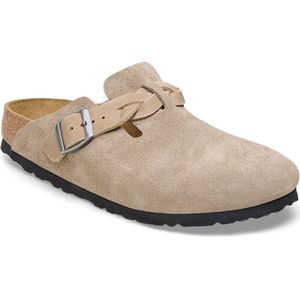 Birkenstock Boston Braided Suede Leather - Taupe Narrow - maat 42