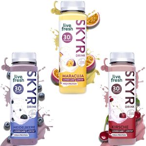 LiveFresh Skyr Protein Drinks – Probierpaket – 18x250ml