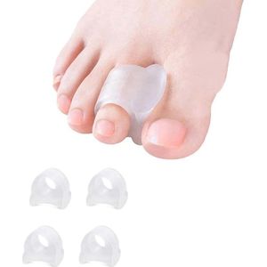 4 stuks zachte en zachte transparante gel teenspreiders voor overlappende tenen, likdoorns, grote teen aanpassingscorrectoren en spacers - S