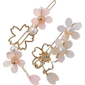 Inovra - Haarspeld Kersenbloesem Bloemen Bruid Haarspeldjes - Japanse Haaraccessoires - Kwastje Haarspeld - Kimono Hoofddeksel - Zinklegering - Set van 2 Stuks
