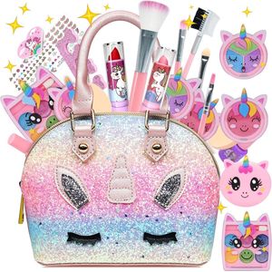 Make-up Set voor Meisjes - Wasbare Kinder Make-up Koffer met Accessoires - Cosmetica Speelgoed voor Feestjes en Verkleedpartijen
