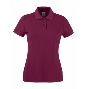 Fruit of the Loom - Dames-Fit Pique Polo - Bordeauxrood - XS