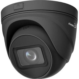 EtiamPro Dome IP-netwerkcamera, bewakingscamera, 4 MP, IR-leds, nachtzicht 30 m, varifocale lens, WDR-technologie, PoE-functie, app Guarding Vision, voor binnen en buiten, zwart