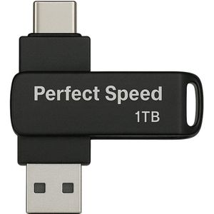 1tb usb stick - Perfect Speed - Zwart- Dual Port - USB 3.2 - USB C - Snelle usb stick - 3 jaar garantie
