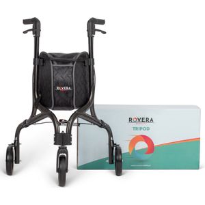 Rovera Mobility - Binnen Rollator - Antraciet - Tripod Design - Drie Wielen - Ultra Lichtgewicht en Opvouwbaar