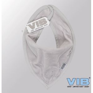 VIB® - Bandana slab Luxe velours - Kroontje (Grijs) - Babykleertjes - Baby cadeau