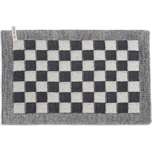 Knit Factory Gebreide Placemat - Onderlegger Block - Ecru/Antraciet - 50x30 cm