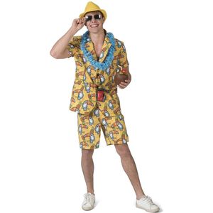 Funny Fashion - Arend & Struisvogel & Uil & Kraai & Aasgier & Toekan & Flamingo Kostuum - Tropisch Toekan Amazone Safari - Man - geel - Maat 52-54 - Carnavalskleding - Verkleedkleding