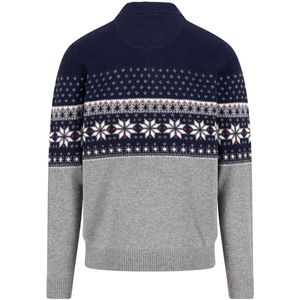 Fynch-Hatton - Half Zip Trui - Blauw - Print