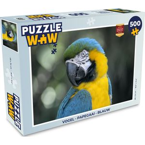 Puzzel Vogel - Papegaai - Blauw - Legpuzzel - Puzzel 500 stukjes