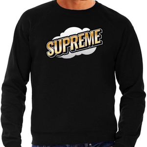 Foute Supreme sweater in 3D effect zwart voor heren - foute fun tekst trui / outfit - popart L