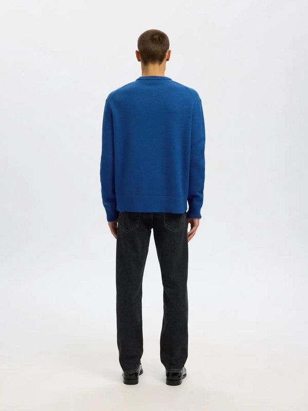 Selected Homme Harne LS Knit Relaxed Wool Crew Neck Set Sail