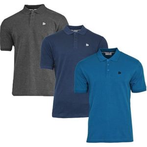 3-Pack Donnay - Polo (Noah) - Sportpolo - Heren - Charcoal/Navy/Petrol (569) - maat XL