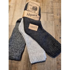 3 Paar - Alpaca Wollen Sokken - Maat 35-38 - Wintersokken - Vrijetijdssokken - Huissokken - Wandelsokken