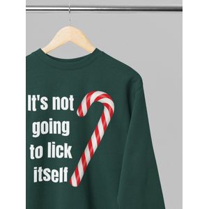 Foute kersttrui - It's not going to lick itself - Wurban Wear | 18+ | Grappige trui | Leuk cadeau | Unisex trui | Oversized trui | Kersttrui heren | Foute kerstkleding | Kerst sweater | Kerstdiner | Kersttrui dames | Foute kersttruiendag 2025 | Groen