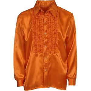 Widmann - Jaren 80 & 90 Kostuum - Lekker Foute Rouchenblouse Oranje Man - Oranje - XL - Carnavalskleding - Verkleedkleding