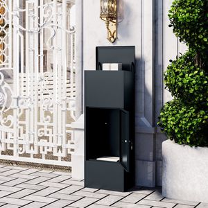 Veehaus - Rodrygo - Pakketbrievenbus - Antraciet - XXL - Metaal - 26x41x109 cm