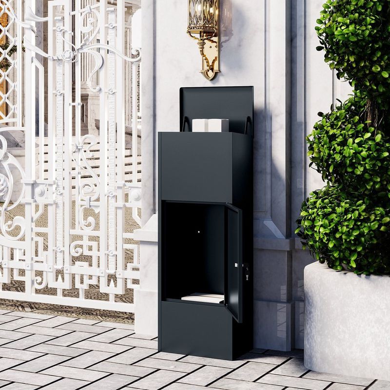 Veehaus - Rodrygo - Pakketbrievenbus - Antraciet - XXL - Metaal - 26x41x109 cm