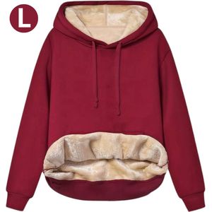 Nivard Hoodie Deken - Warme Trui Dames - Truien Dames - Fleece Trui - Winter - Wollen Trui Dames - Deken Met Mouwen - Hoodie Blanket - Rood - Maat L