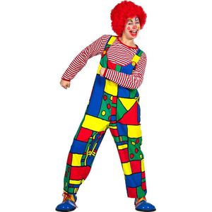 Wilbers & Wilbers - Clown & Nar Kostuum - Lachwekkende Mondriaan Clown - Vrouw - multicolor - Maat 48 - Carnavalskleding - Verkleedkleding
