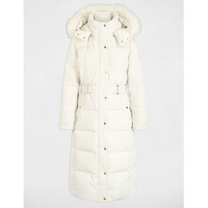 Long Padded Jacket With Hood Ivory