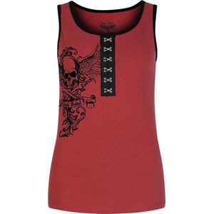 Rock Rebel by EMP bordeauxrode top met contrastkleurige zoom aan de halslijn - Dames - S