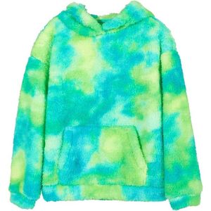 Capuchontrui voor Kinderen - Teddy Fleece Hoodie met Tie-Dye - Warm Sherpa Sweatshirt voor Meisjes en Jongens