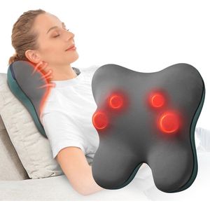 Shiatsu Massagekussen met Warmte voor Spierpijnverlichting - Ergonomisch Ontwerp voor Nek, Schouders en Rug