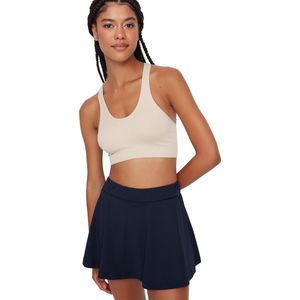 Trendyol Marineblauwe 2-Laags Tennisgebreide Sportshortrok Met Short Twoss22Sr00067