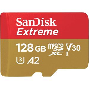 MicroSDXC Geheugenkaart 128 GB met SD Adapter - Snelle Leessnelheden tot 190 MB/s en A2 Klasses