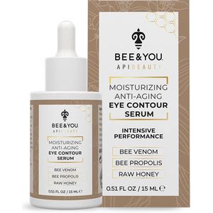 BEE&YOU Natuurlijke Anti-aging Oogcontour Serum met Rijke Antioxidanten - Bijengif+ Propolis + Rauwe Honing - Diepe Hydratatie en Rimpelbehandeling - 15 ml