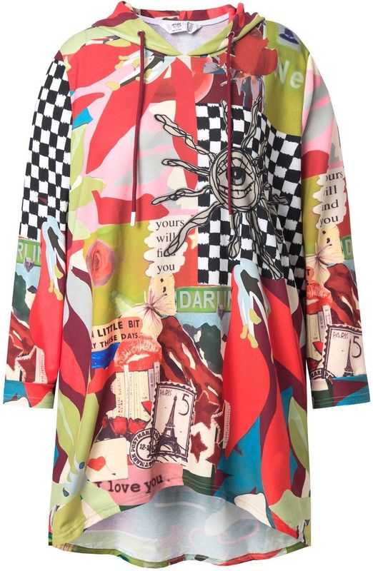 Angel of Style Angel of Style - Dames - Hoodie oversized fit patchmotief capuchon - Zacht roze - Maat 42+