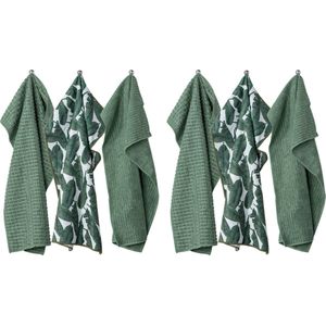 Keukenhanddoek ESSENTIALS, microfiber 40x60cm, SET/6, stone green